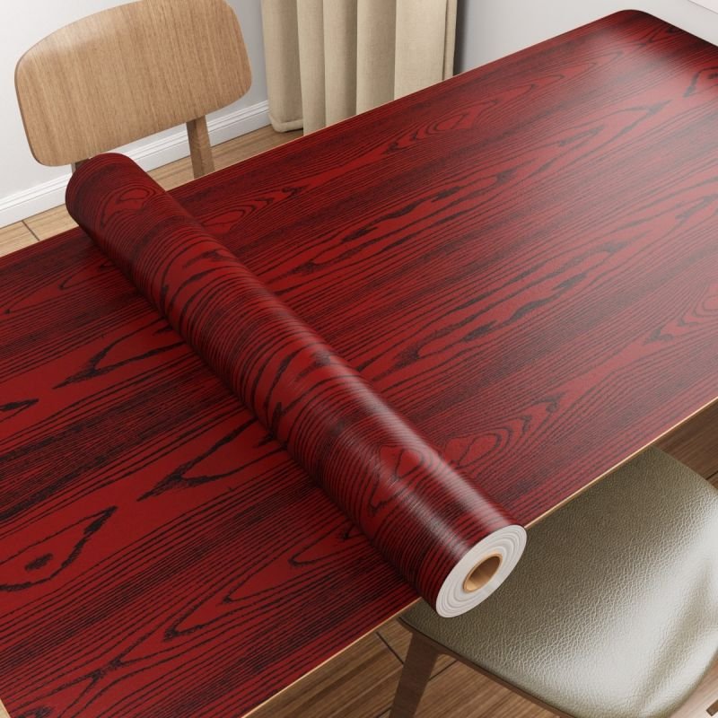 High Quality 6 Silk Wood Grain Wallpaper with Aluminum Foil Base Moistureproof Home Decoration Stickers for Bedroom Wall Panels