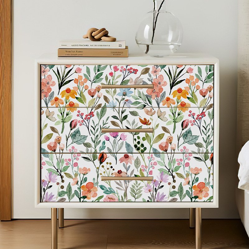 Customization Eco-friendly Roll Wallpaper for Cabinet Wardrobe Self Adhesive Wallpaper Bedroom Living Room Wall Covering