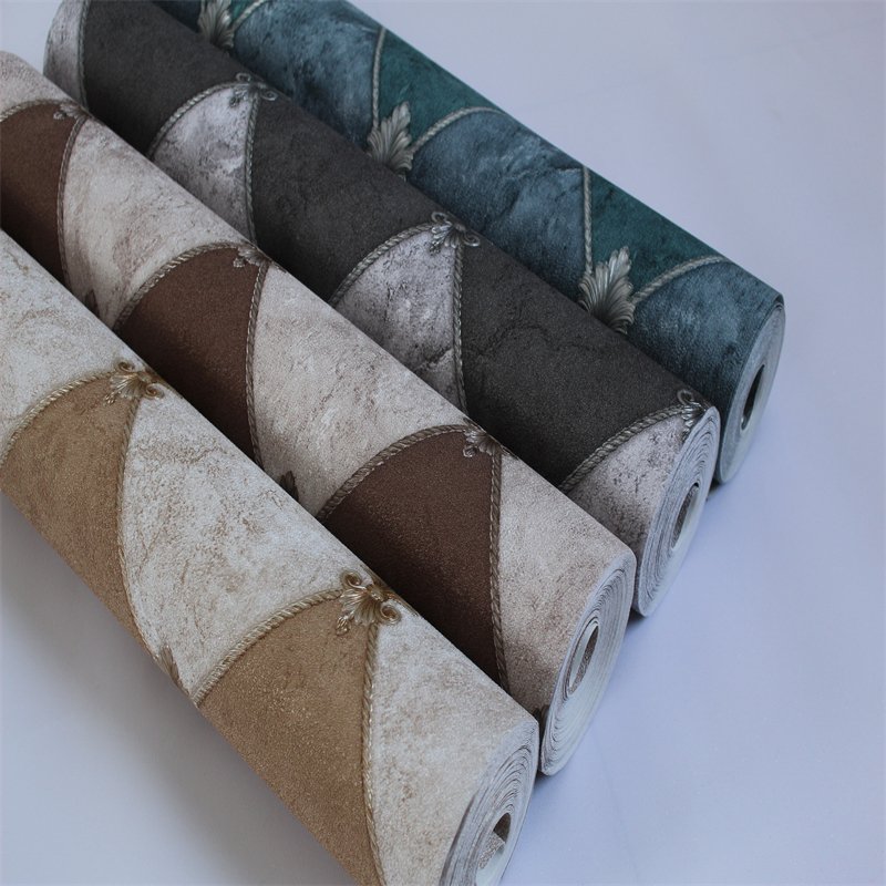 ECO Vinyl Wallpaper Modern Luxury Waterproof Velvet Wallpaper Black Wallpaper Geometric
