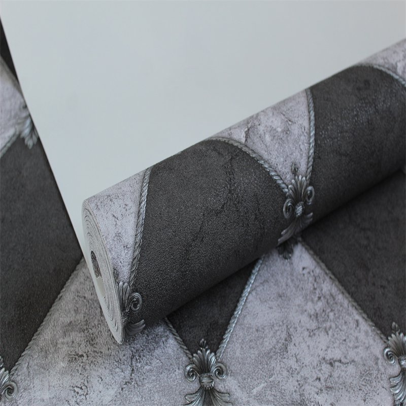 ECO Vinyl Wallpaper Modern Luxury Waterproof Velvet Wallpaper Black Wallpaper Geometric