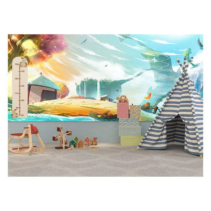 Custom Interior Wall Bedroom Home Decoration Botanical Leaves Green Pink Floral Wallpaper Rolls 3D Wall Mural