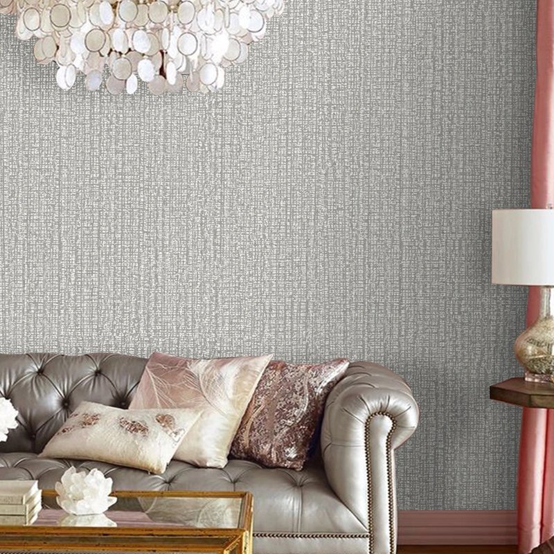 Rice white vertical pattern wallpaper, simple non woven wallpaper