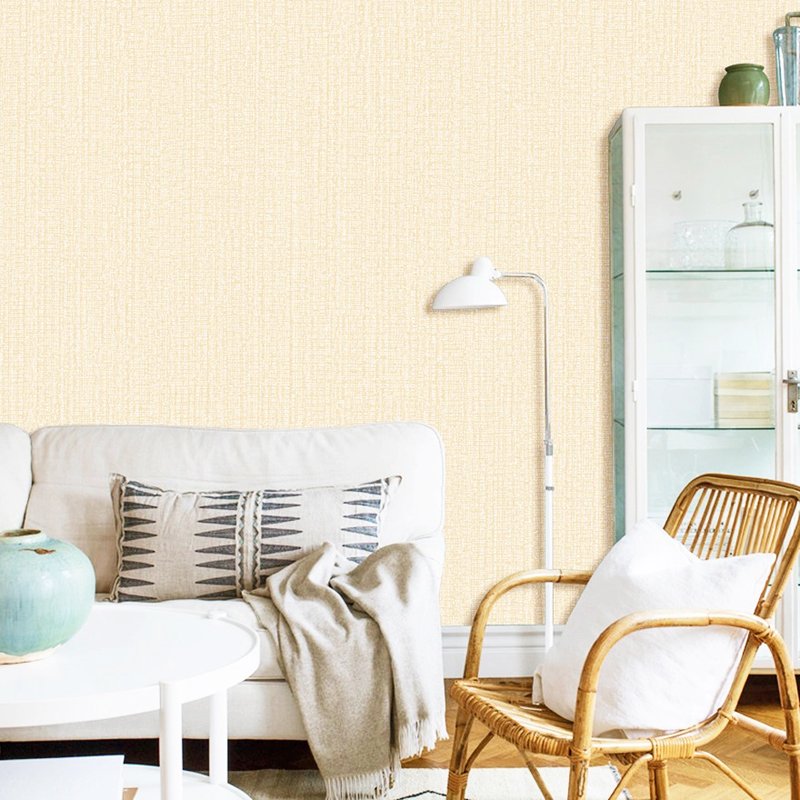 Rice white vertical pattern wallpaper, simple non woven wallpaper