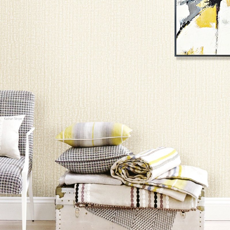 Rice white vertical pattern wallpaper, simple non woven wallpaper