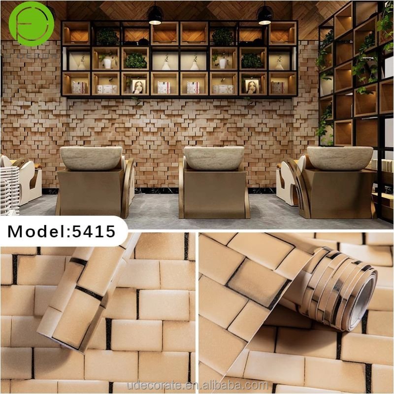 UDK High Quality PVC Waterproof Bricks Pattern Wall Paper Sticker Self-adhesive Wallpaper For Wall Decoration