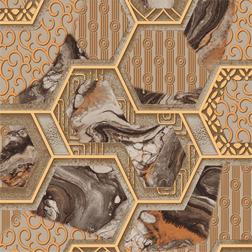 Traditional style geometric pattern high quality 3D mural pvc vinyl wallpaper rolls waterproof wall panel