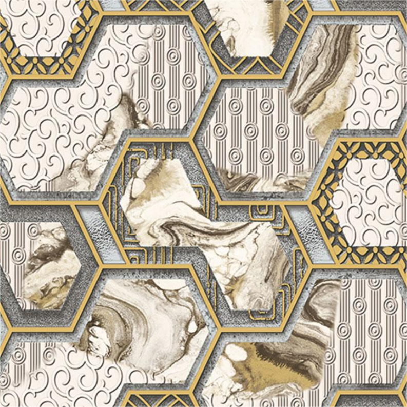 Traditional style geometric pattern high quality 3D mural pvc vinyl wallpaper rolls waterproof wall panel