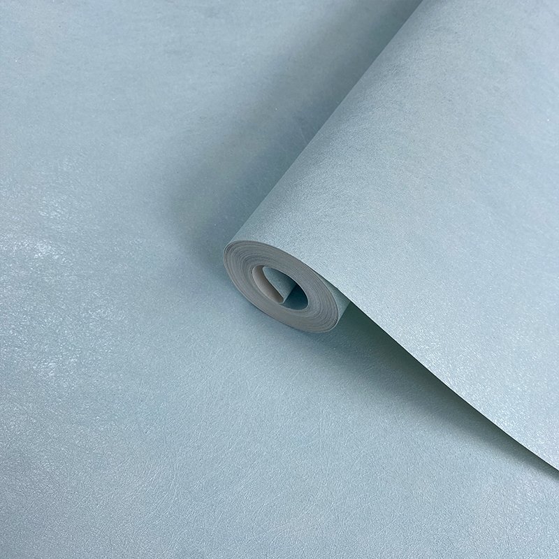 Solid color simple blue silk wallpaper warm bedroom living room PVC background wall personalized wallpaper