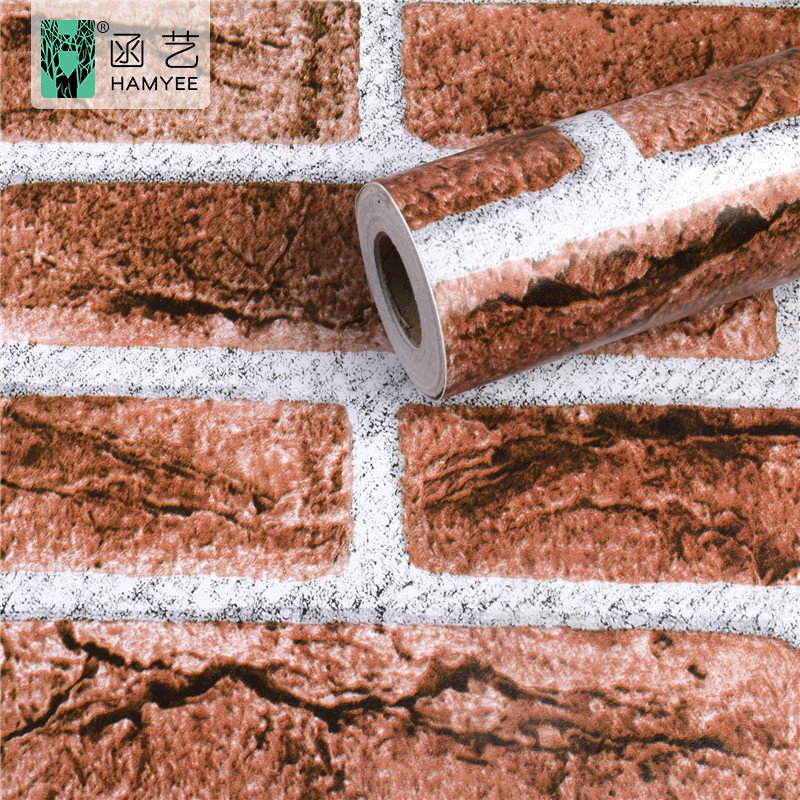 High quality 0.45*10m peel and stick wall paper interior brick wallpaper rolls for home decoration