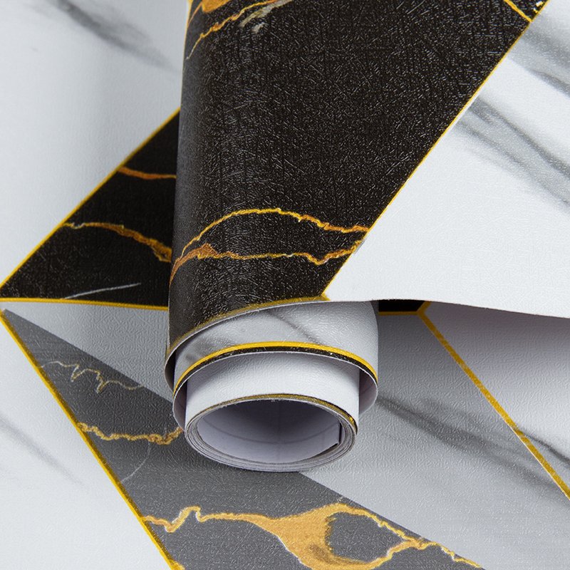 peel stick wallpaper For Home Decor Geometric water proof wall paper decorative pvc 3d gold geometric wallpaper