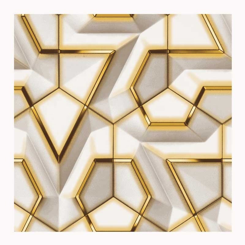 Interior 3D Geometric Wallpapers/wall Coating PVC Black and Gold Wallpaper