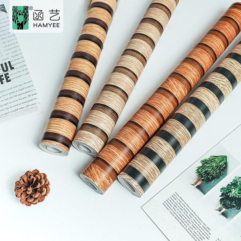 45cm*10m 3d wall sticker self-adhesive pvc wooden grain wallpaper wall wallpaper for cabinets