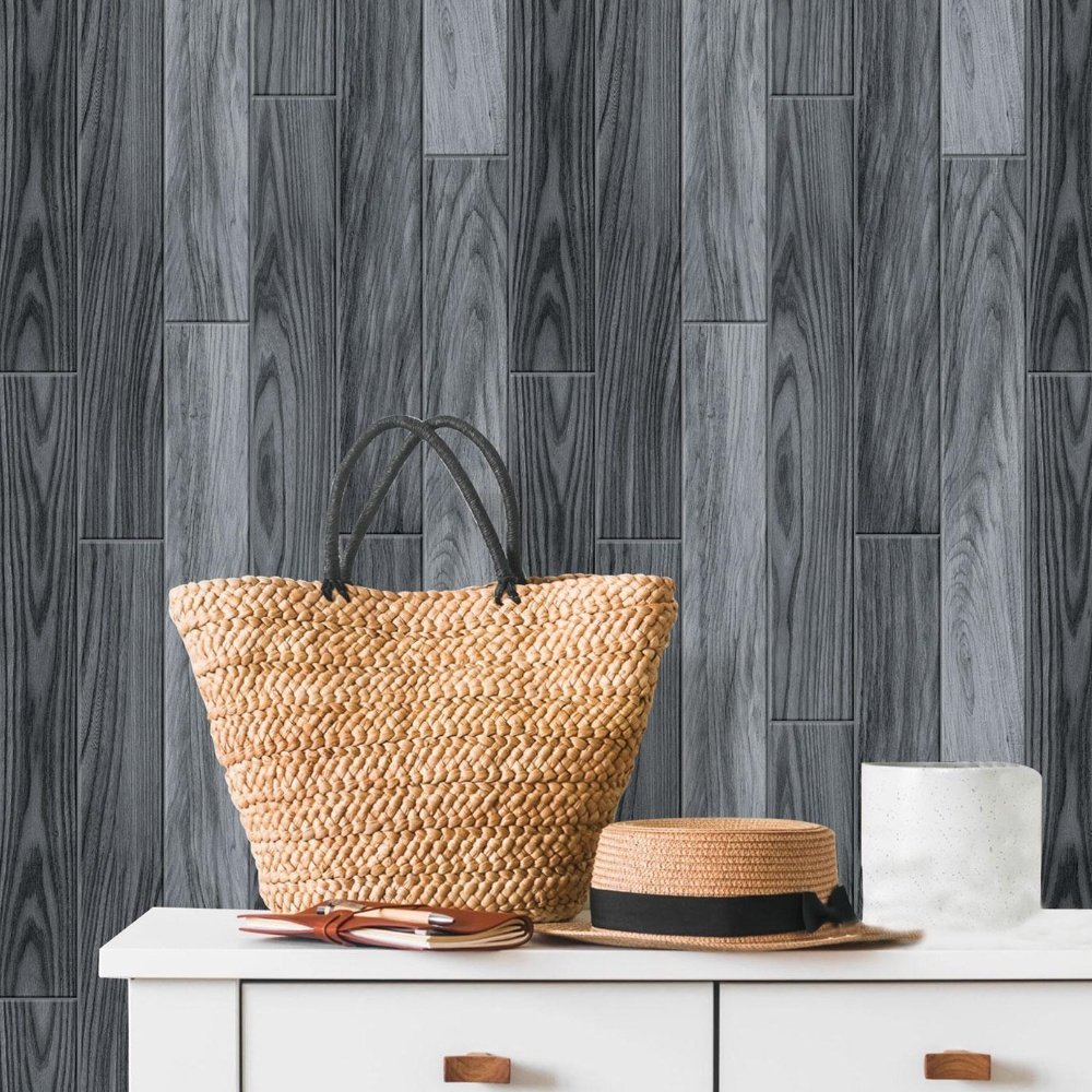 minimalism 3d waterproof simple and elegant Nordic antique brick wood cement grey wallpaper