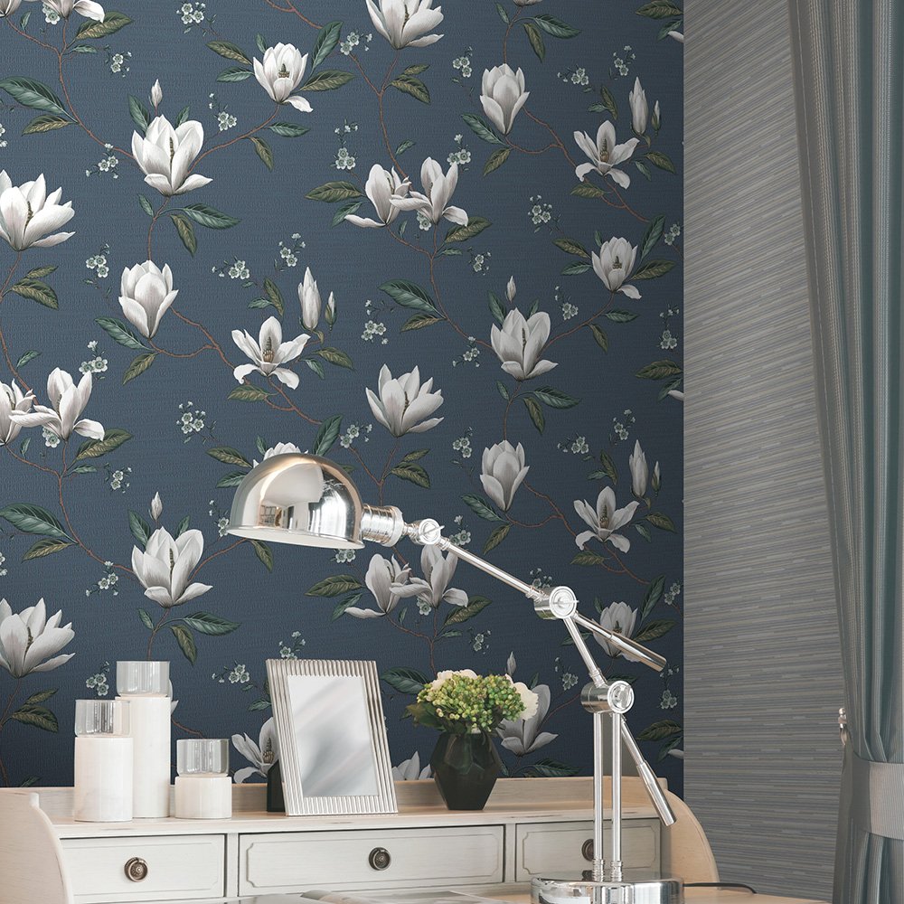 Yulan Flower Design Non-woven PVC Wallpaper Factory in China
