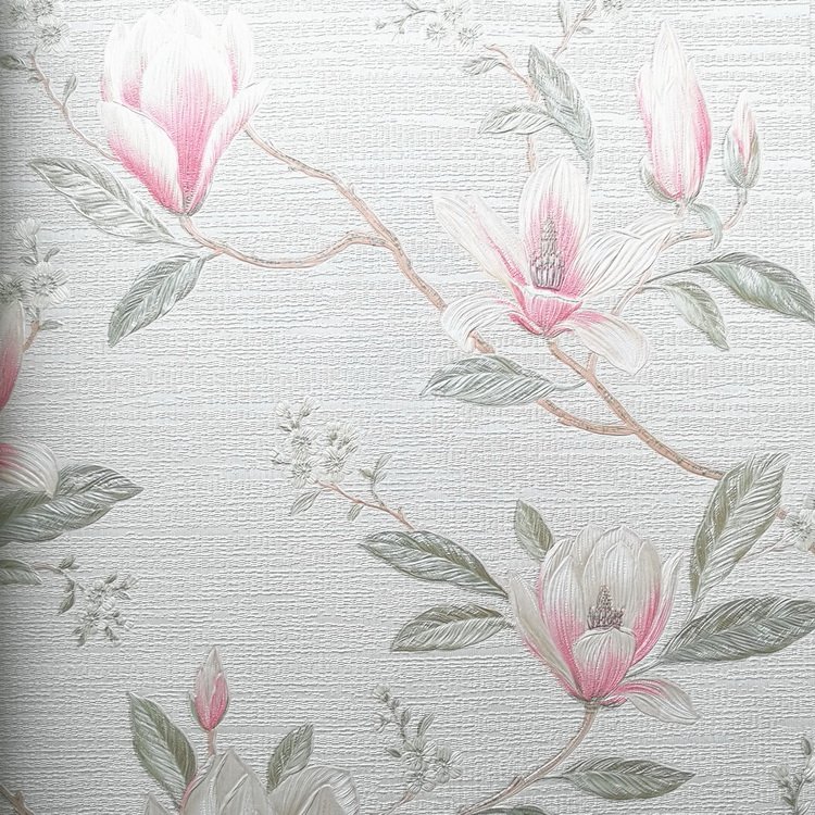 Yulan Flower Design Non-woven PVC Wallpaper Factory in China