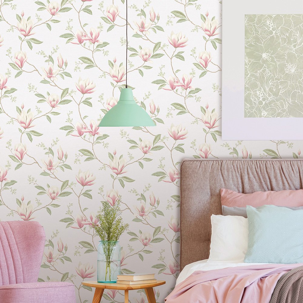 Yulan Flower Design Non-woven PVC Wallpaper Factory in China