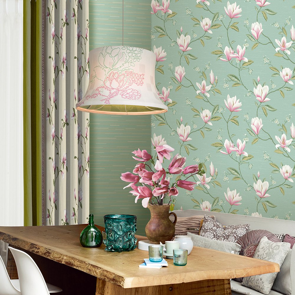 Yulan Flower Design Non-woven PVC Wallpaper Factory in China
