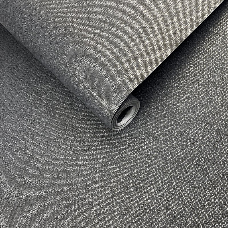 Simplified solid color simulated linen wallpaper living room elderly room background wall thickened wallpaper