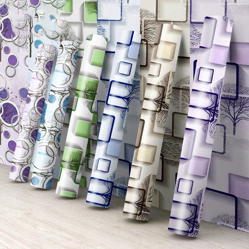 High Quality Wallpaper Rolls Home decoration Waterproof Vinyl Thick Self Adhesive 3D Geometry Wallpaper Sticker For Kitchen