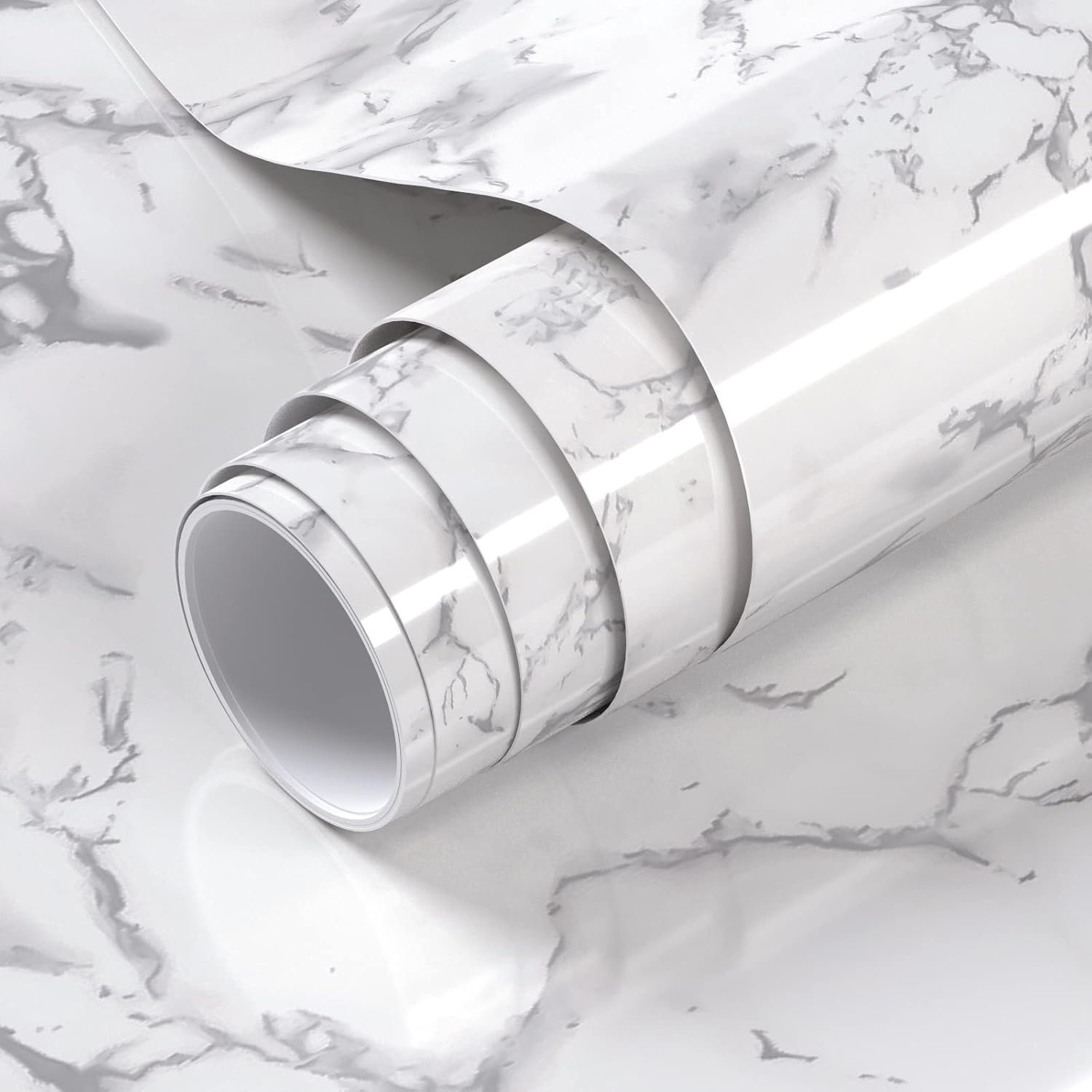 Waterproof Anti-Static Alternative Marble Wallpaper Roll Easy Self-Adhesive Installation for Bathroom Wall Decor