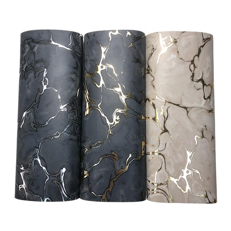 2022 guangzhou ihouse modern Wallpaper 3d golden foil Vinyl Wallpaper Roll Luxury Style Wallpaper