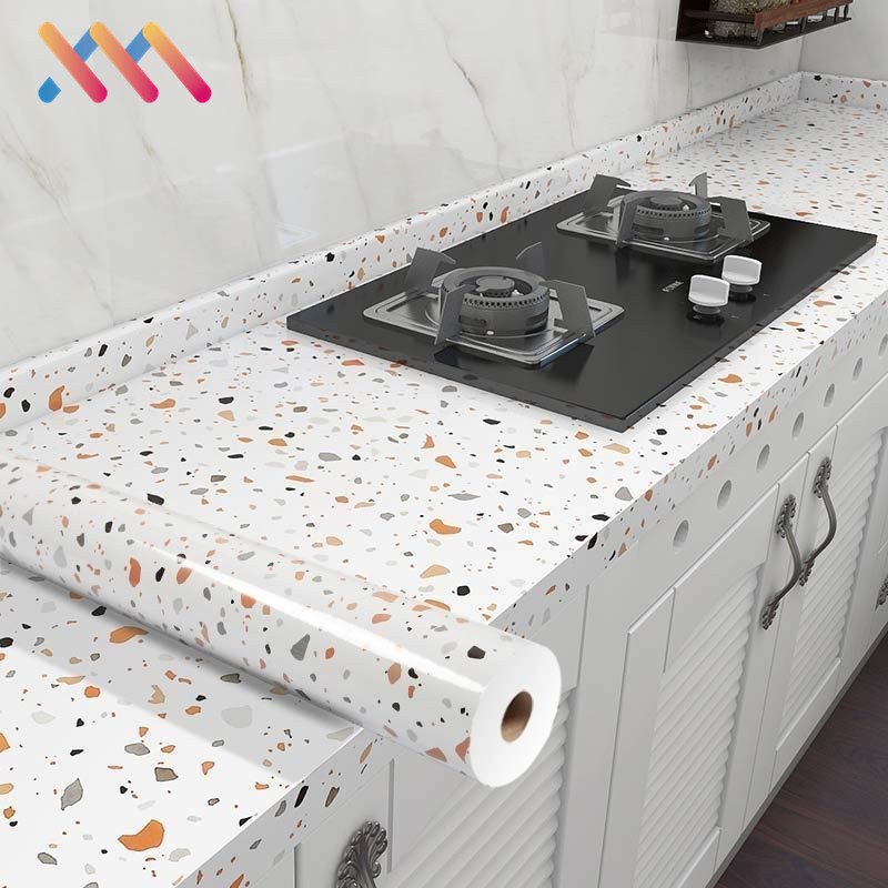 Silver Back Marble Film Self-Adhesive Oil Proof Waterproof PVC Wallpaper Cheap Peel & Stick Kitchen Decoration for Kitchen