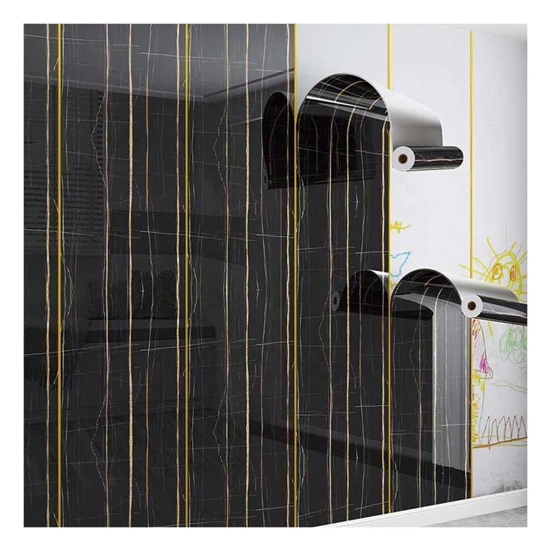 Waterproof Peel and Stick 3D Luxury Marble Roll Wallpaper Sticker White Grey PET Foam Living Room Self Adhesive Foam Sticker