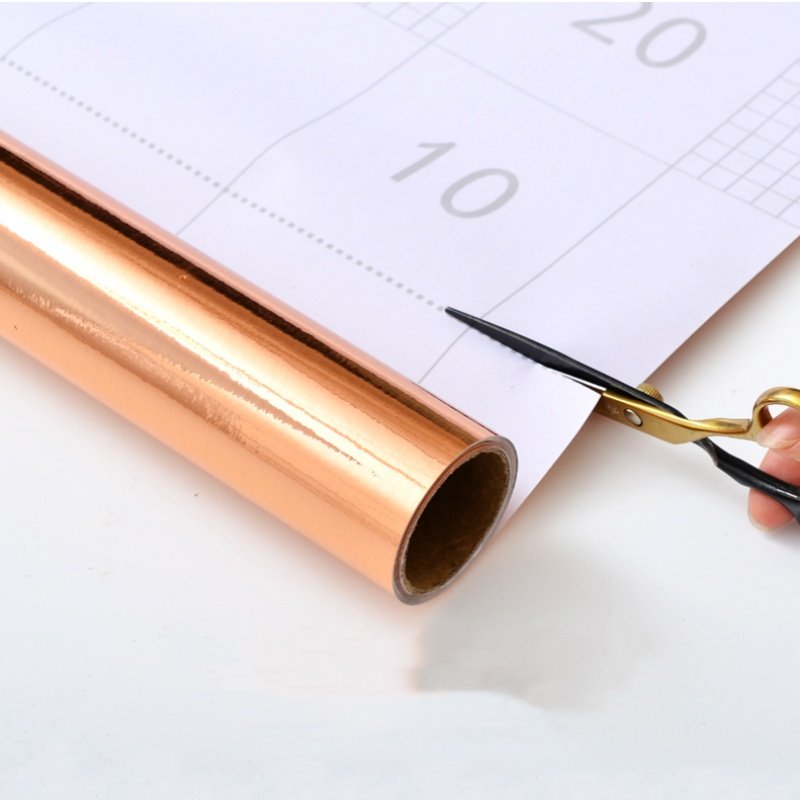 Interior Decorative High Glossy Rose Gold Wall Sticker Flexible Easy to Cut PVC Renovation Sticker for Lift Door