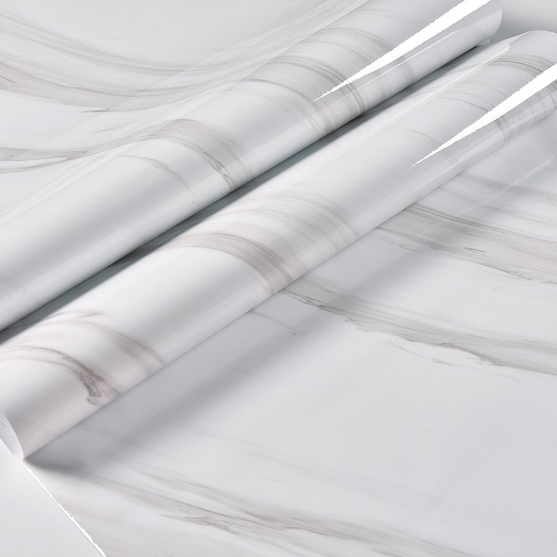 2024 new Kitchen waterproof pvc vinyl self adhesive white marble pattern mural wallpaper for walls