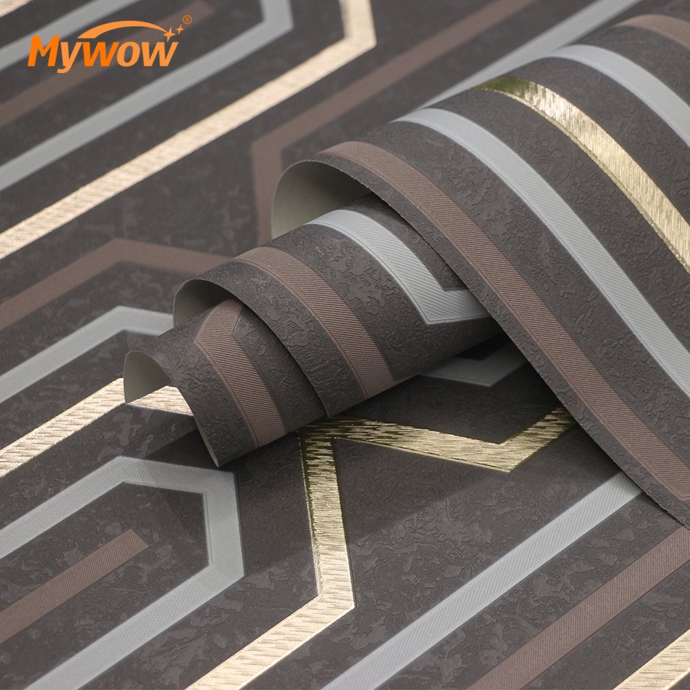 2024 Guangzhou Factory Abstract Geometric Modern Metallic Wallpaper