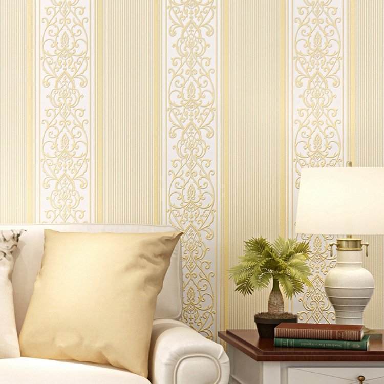 Non-woven fabric decoration living room dining room wallpaper 3d striped European wallpaper
