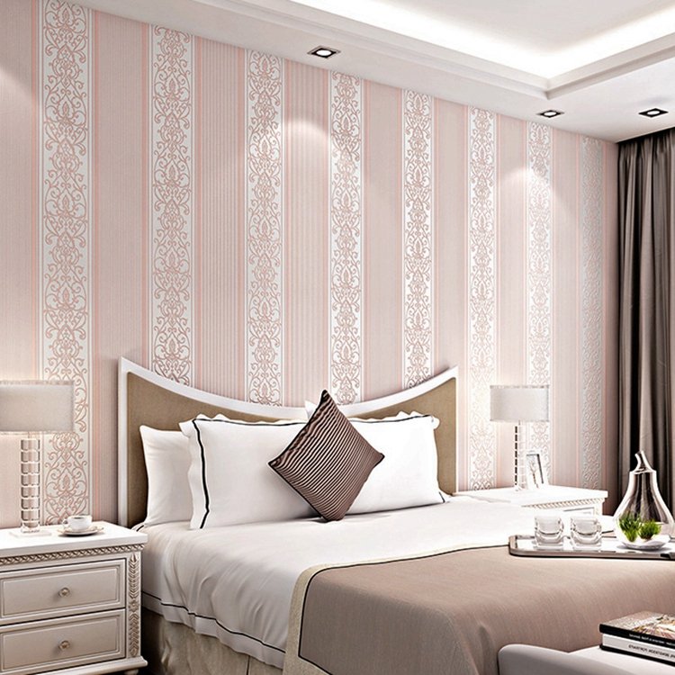 Non-woven fabric decoration living room dining room wallpaper 3d striped European wallpaper