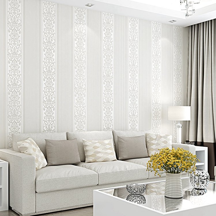Non-woven fabric decoration living room dining room wallpaper 3d striped European wallpaper