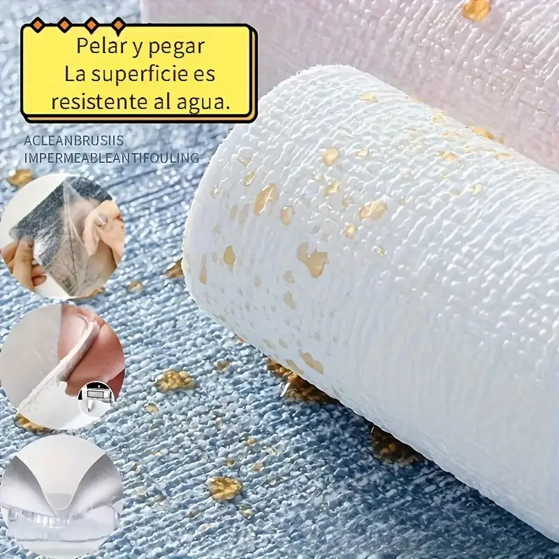 Self-Adhesive Foam Wallpaper Modern Linen Texture Peel & Stick Thickened Wallpaper Roll For Furniture Makeover & Home Decor