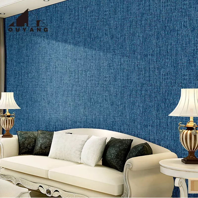 QUYANG European Style Modern Home Decor Self Adhesive Wall Cloth Living Room Bedroom Waterproof Embossed Pvc Wallpaper