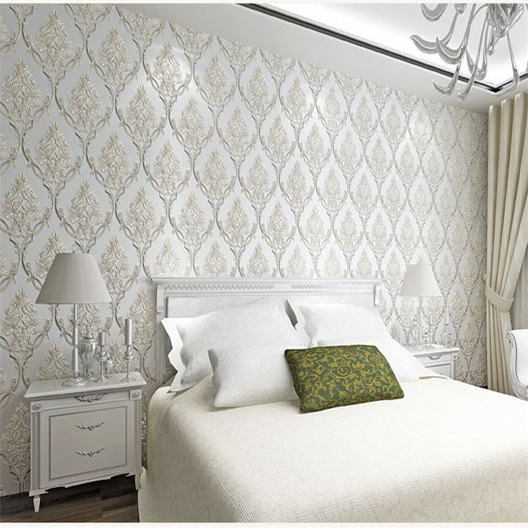 3D embossing wallpaper home decoration hotel Luxury damascus wall paper roll size 3d Damascus wallpaper