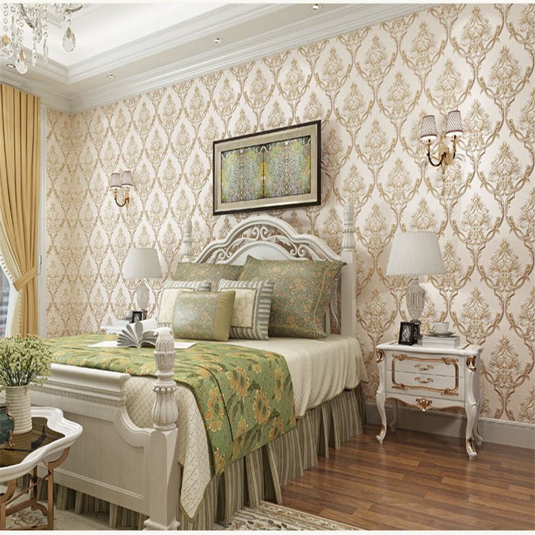 3D embossing wallpaper home decoration hotel Luxury damascus wall paper roll size 3d Damascus wallpaper