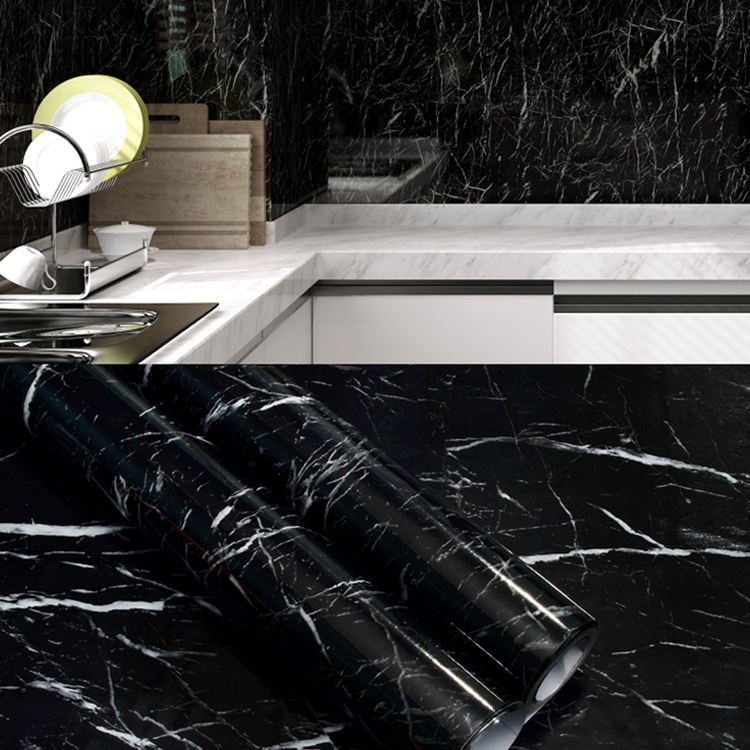 Removable Waterproof Self Adhesive Vinyl Wall Paepr Granite Marble Pvc Decor Wallpaper For Bathroom Kitchen Countertop Covers