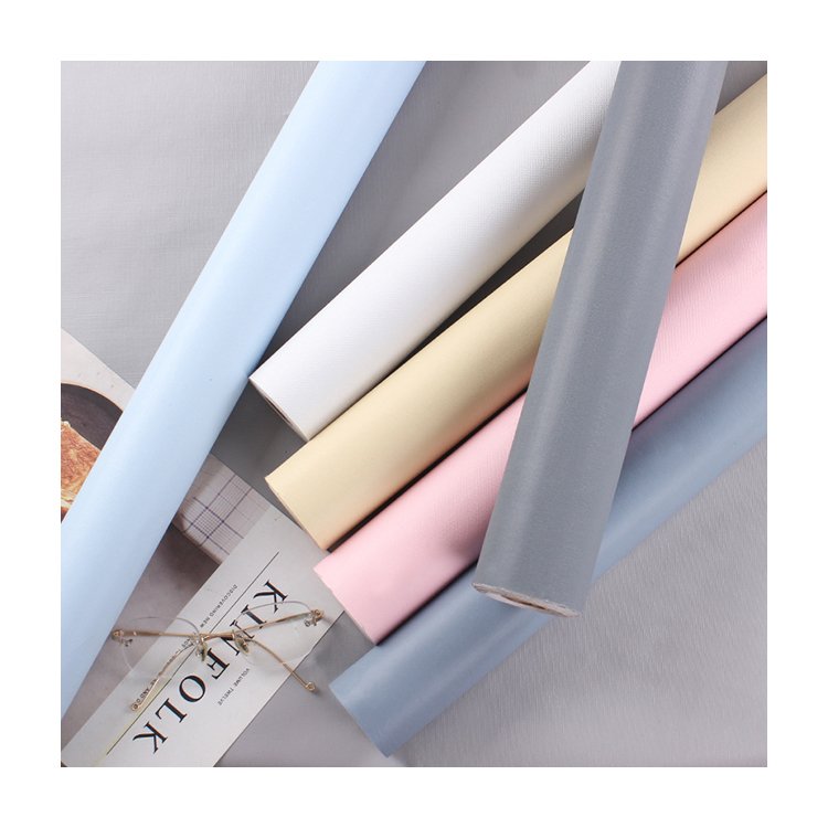 Pvc Self Adhesive Plain Color No Embossed Surface Wallpaper Vinyl Film For Wall Home Decoration Renovation