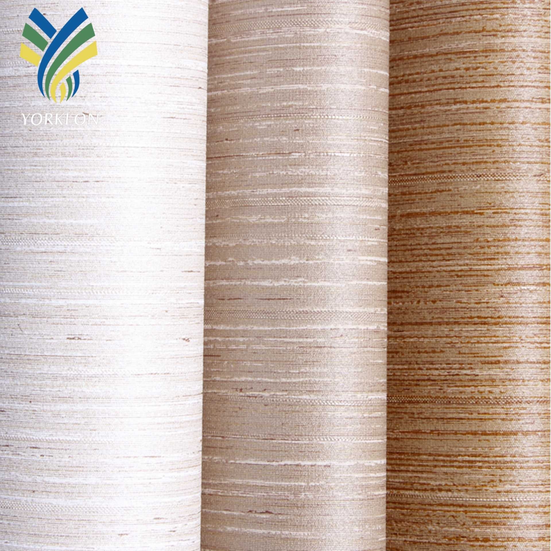 MONROE - 2024 New Fireproof Natural Textured Fabric Backed PVC Vinyl Interior Wallpaper Wall covering For Hotel