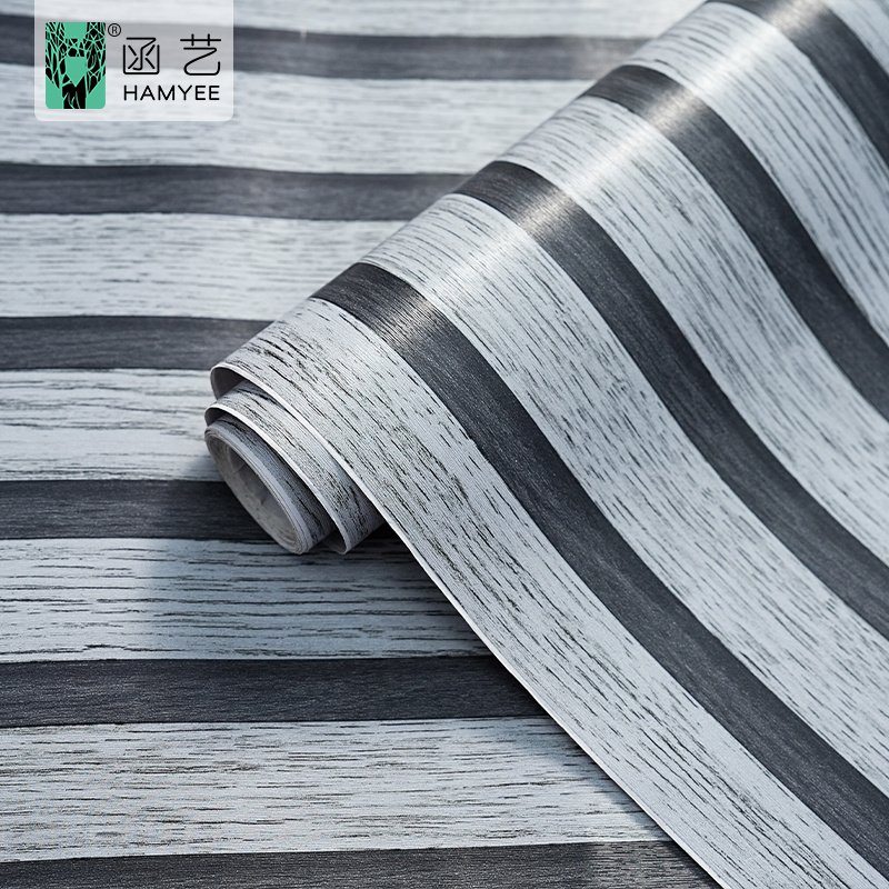 Waterproof self adhesive wood look room vinyl pvc wallpaper wall sticker for home wall decor