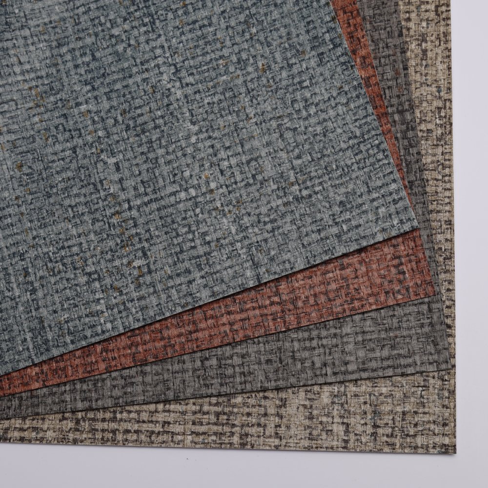 Hot New Product woven Texture vinyl fabric back luxury wallpaper fireproof functional wall decor home house decoration interior