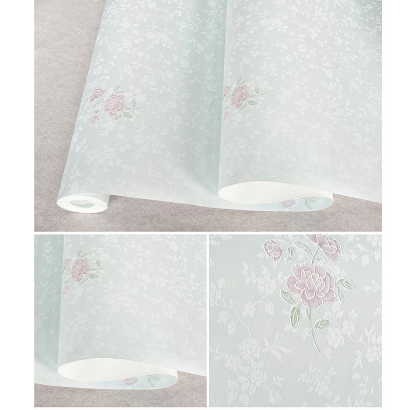 Non woven wallpaper flower bedroom home decoration brushing water Self adhesive wallpaper