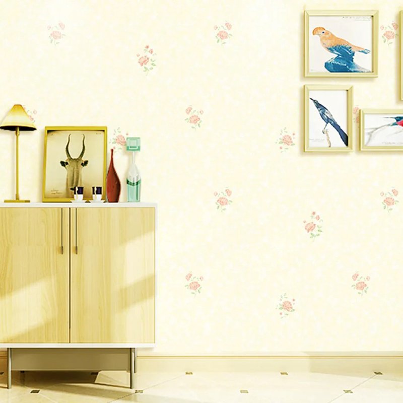 Non woven wallpaper flower bedroom home decoration brushing water Self adhesive wallpaper