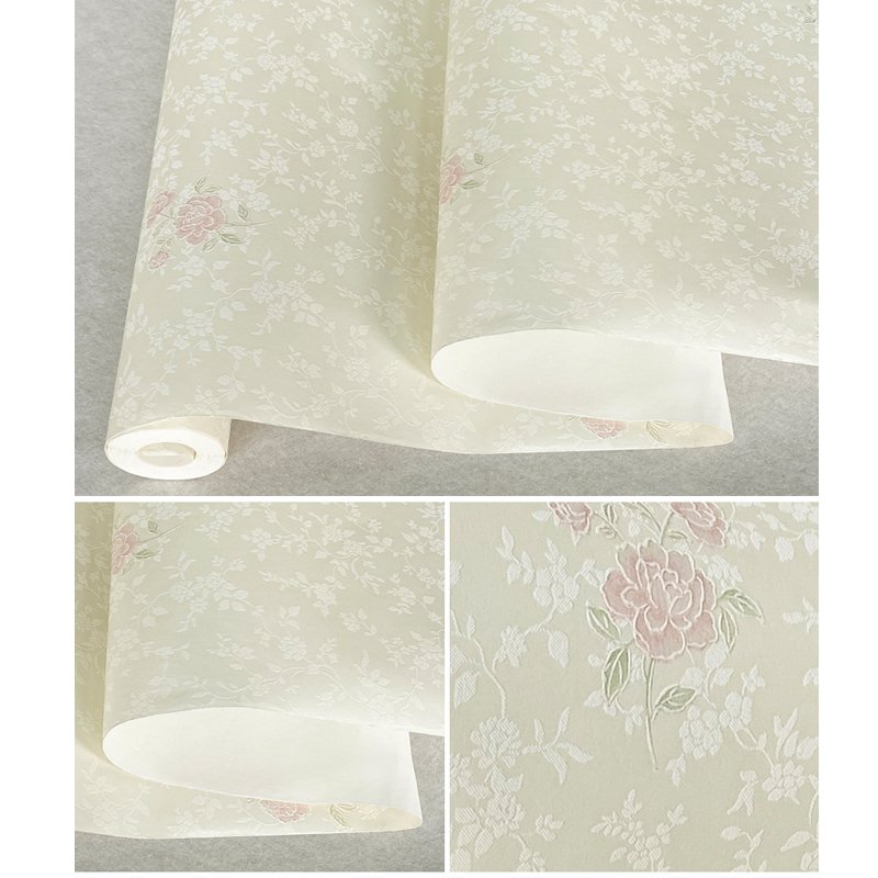 Non woven wallpaper flower bedroom home decoration brushing water Self adhesive wallpaper