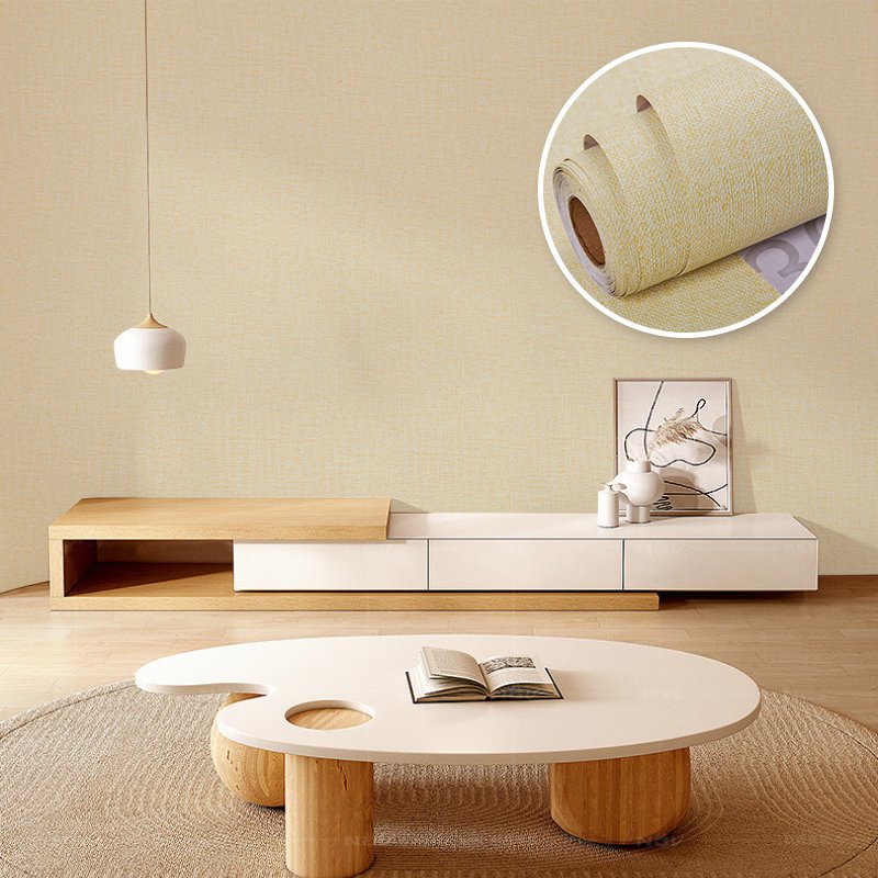 Bedroom Linen Wall Paper Embossed Print Self Adhesive Linen Textured Paper Roll
