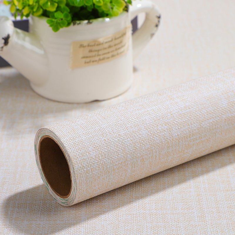 Bedroom Linen Wall Paper Embossed Print Self Adhesive Linen Textured Paper Roll