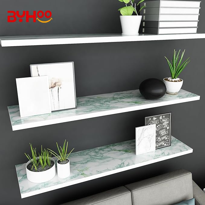 Factory Sale Waterproof PVC Green Marble Decorative Oil-proof Wallpapers for Kitchen Green Stone Stickers Wallpapers