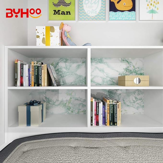 Factory Sale Waterproof PVC Green Marble Decorative Oil-proof Wallpapers for Kitchen Green Stone Stickers Wallpapers
