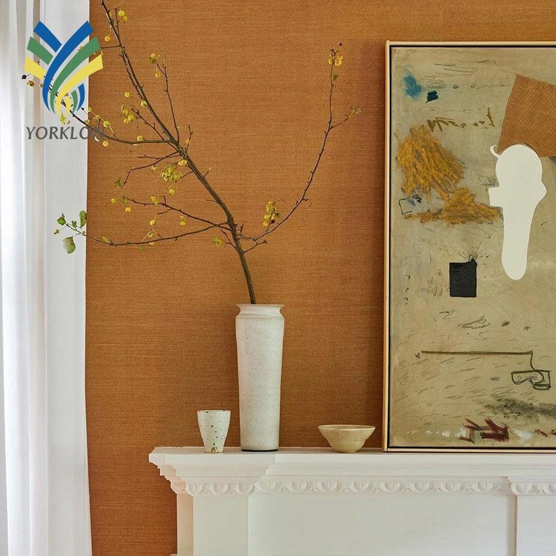 N168 Customized Luxury Home Hotel Decoration Sisal Silk Cotton Cork Linen Wall Paper Weave Natural Grasscloth Wallpaper Rolls
